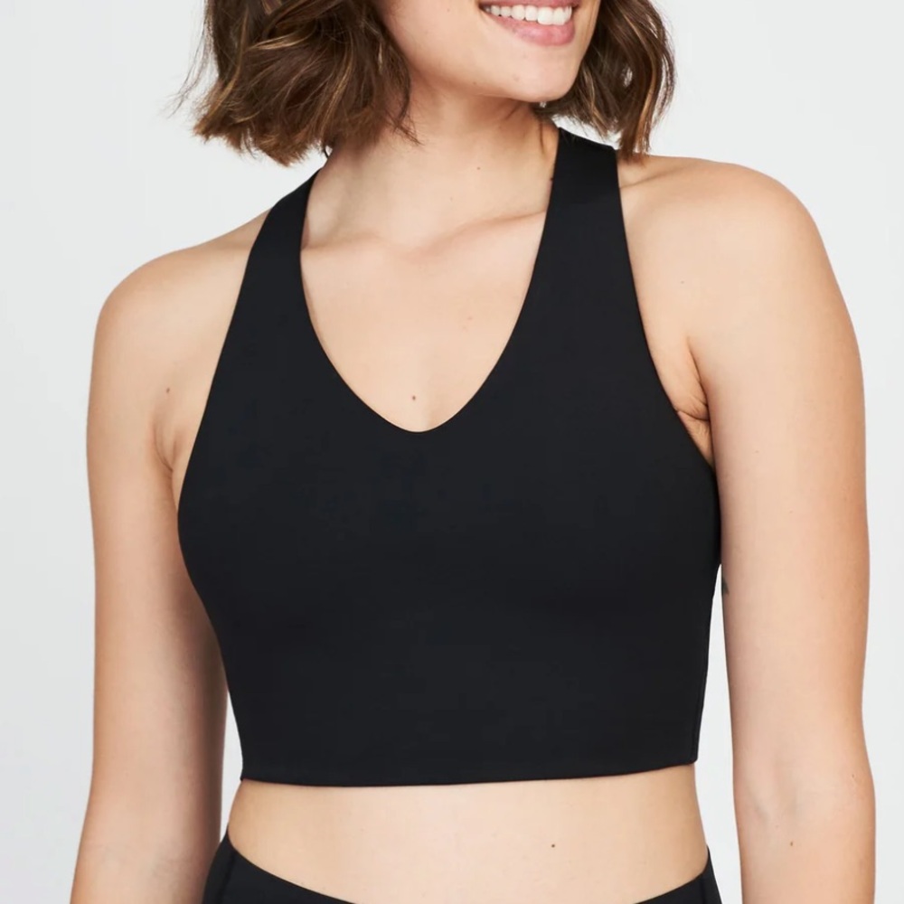 Spanx Longline Medium Impact Sports Bra- in Very Black